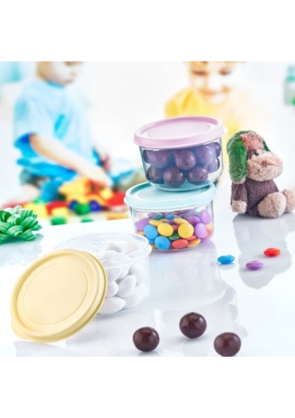 Mini Yuvarlak Saklama Kabı 3 Lü 175 Ml.