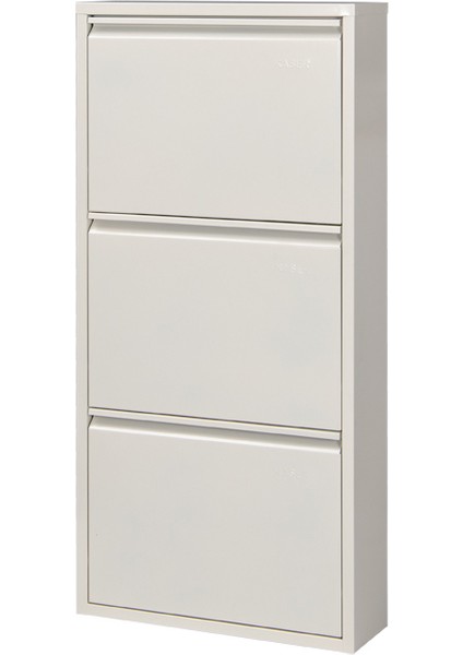 Krem 3'lü Metal Ayakkabılık