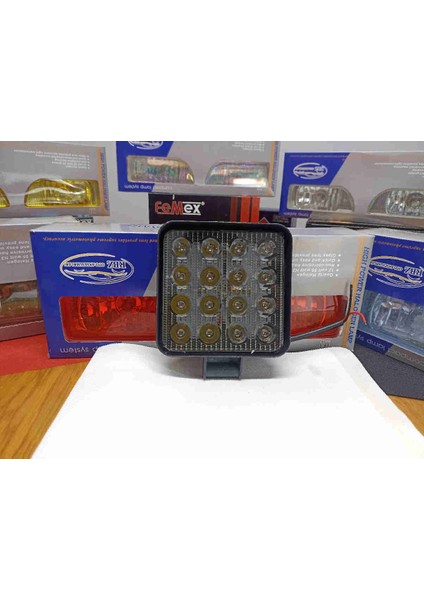 Off Road Sis Farı Sis Lambası 16 LED Kare 4'lü Paket