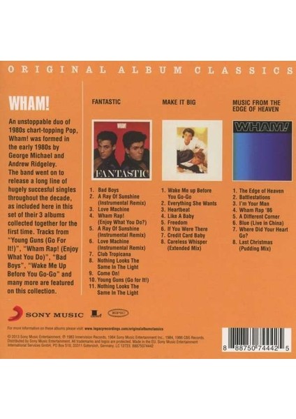 Wham! / Original Album Classics (3 CD Box Set)(Cd)