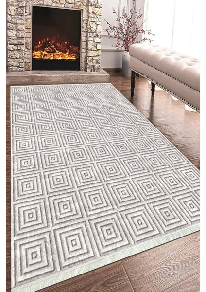 Baskılı Modern Desenli Kaymaz Tabanlı Yıkanabilir Şık Salon Halısı Mutfak Halısı ve Yolluk NH-HT-411