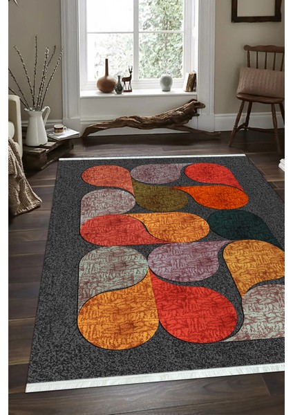 Dijital Baskılı Kaymaz Taban Yıkanabilir Modern Salon Halısı Mutfak Halısı ve Yolluk NH-SD-915