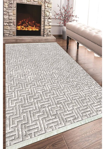 Baskılı Modern Desenli Kaymaz Tabanlı Yıkanabilir Şık Salon Halısı Mutfak Halısı ve Yolluk NH-HT-409