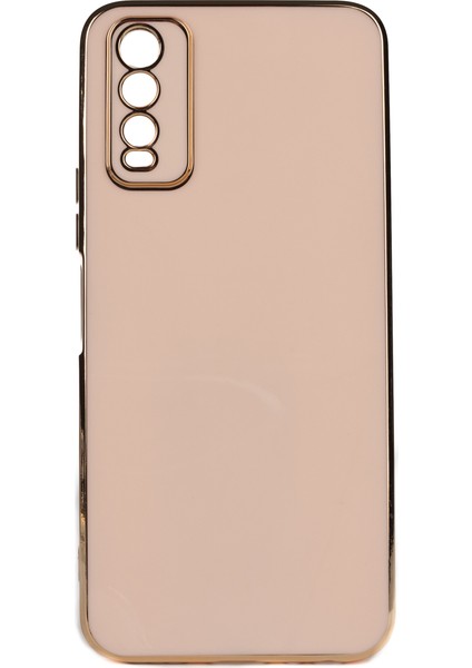 Vivo Y11S Parlak Kenarlı Bark Silikon Kılıf Kırılmaz Ekran Koruyucu