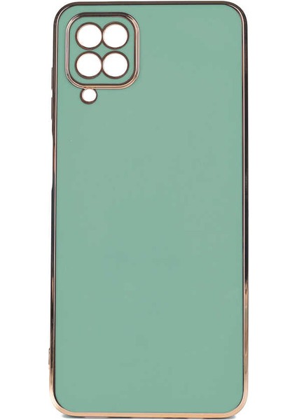Samsung Galaxy A12 Parlak Kenarlı Bark Silikon Kılıf Kırılmaz Ekran Koruyucu