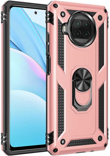 Xiaomi Redmi Note 9 Pro 5g Kılıf Tank Yüzüklü Yüksek Korumalı Silikon - Rose Gold