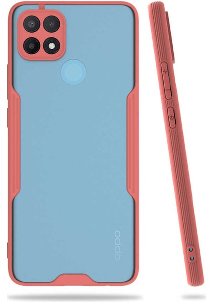 Oppo A15S Kılıf Arkası Mat Kamera Korumalı Silikon - Pembe