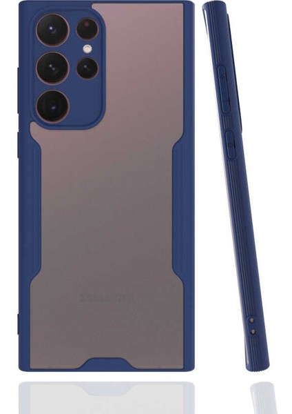 Galaxy S22 Ultra Kılıf Arkası Mat Kamera Korumalı Silikon - Lacivert