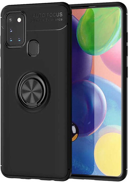 Galaxy M31 Kılıf Yüzüklü Silikon Range - Siyah