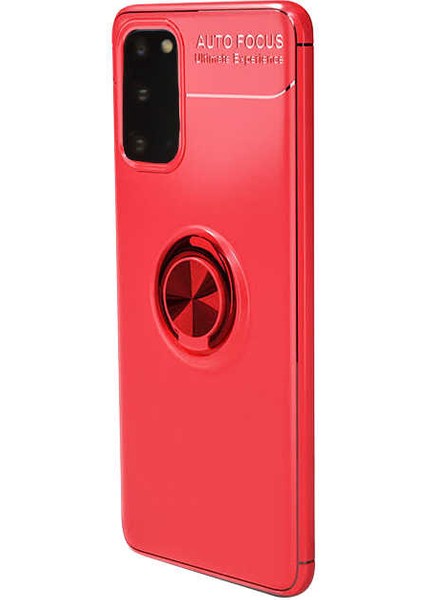Galaxy S20 Kılıf Yüzüklü Silikon Range - Kırmızı