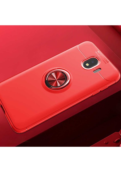 Galaxy J4 Kılıf Yüzüklü Silikon Range - Kırmızı