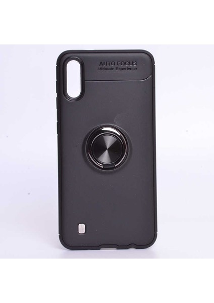 Galaxy M10 Kılıf Yüzüklü Silikon Range - Siyah