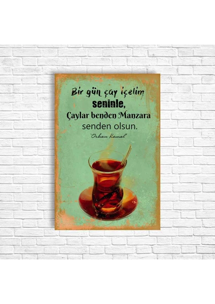 Trend Poster Çay Retro Ahşap Poster