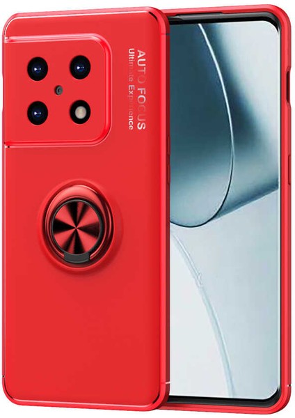 One Plus 10 Pro Kılıf Yüzüklü Silikon Range - Kırmızı