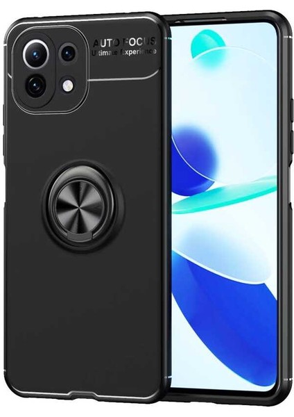 Xiaomi Mi 11 Lite Kılıf Yüzüklü Silikon Range - Siyah