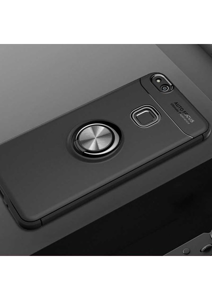 Huawei P10 Lite Kılıf Yüzüklü Silikon Range - Siyah