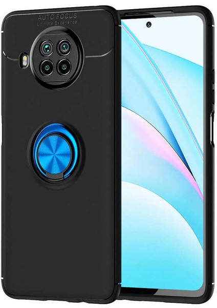 Xiaomi Mi 10T Lite 5g Kılıf Yüzüklü Silikon Range - Siyah-Mavi