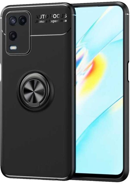 Oppo A54 4g Kılıf Yüzüklü Silikon Range - Siyah