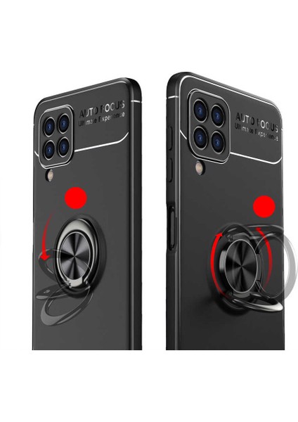 Xiaomi Mi 8 Kılıf Yüzüklü Silikon Range - Siyah-Mavi