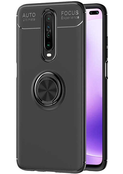 Xiaomi Redmi K30 Kılıf Yüzüklü Silikon Range - Siyah