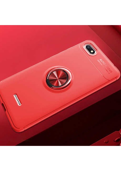 Xiaomi Redmi 6A Kılıf Yüzüklü Silikon Range - Kırmızı