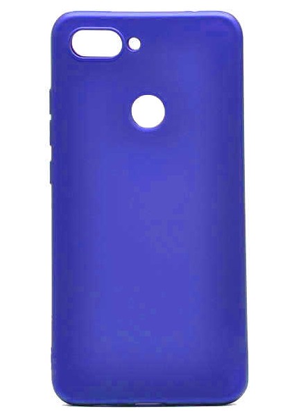 Xiaomi Mi 8 Lite Kılıf Silikon Yumuşak Dokulu Premium- Saks Mavi