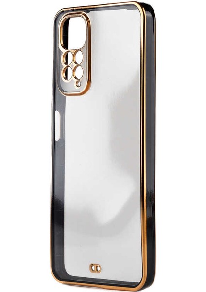 Xiaomi Redmi Note 11 Global Kılıf Parlak Detaylı Kamera Korumalı Silikon - Siyah