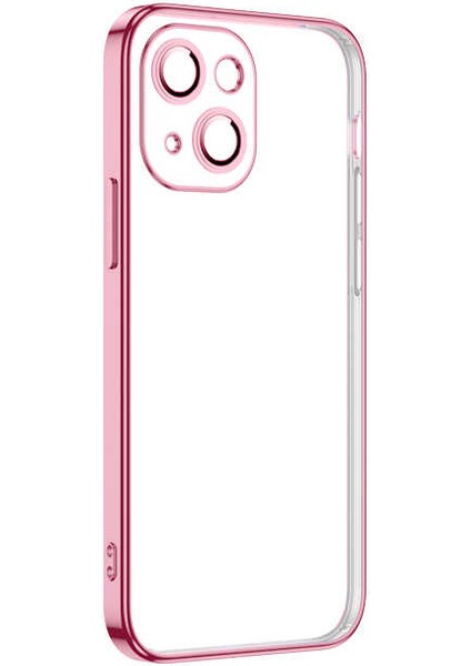 Apple iPhone 13 Mini Kılıf Kamera Korumlı Parlak Detaylı Silikon - Pembe