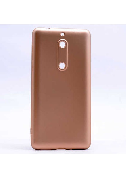 Nokia 5 Kılıf Silikon Yumuşak Dokulu Premium- Gold