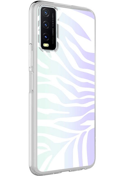 Vivo Y11S Kılıf Desenli M-Blue Silikon - Zebra No1