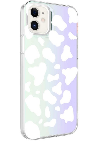 Apple iPhone 11 Kılıf Desenli M-Blue Silikon - Cow No2
