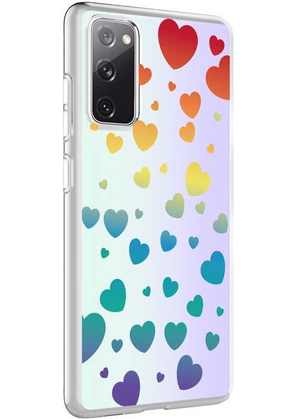 Galaxy S20 Fe Kılıf Desenli M-Blue Silikon - Heart No3