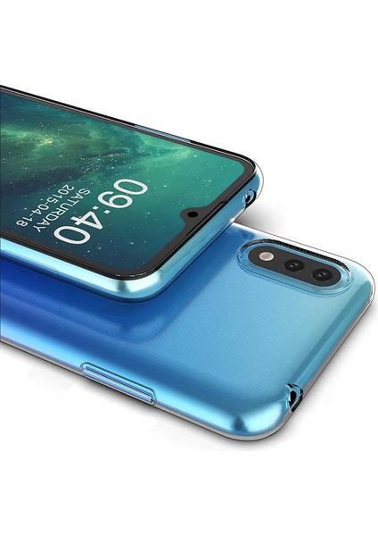 Galaxy A01 Kılıf Şeffaf Silikon Lüx