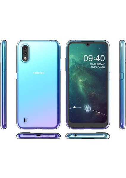 Galaxy A01 Kılıf Şeffaf Silikon Lüx