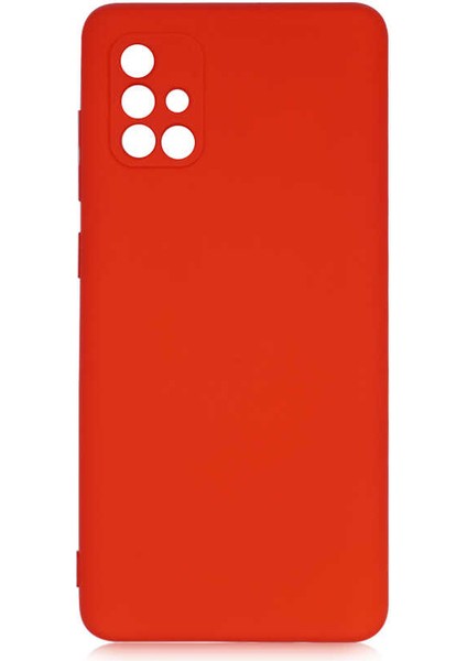 Galaxy A71 Kılıf Lansman Içi Kadife Silikon- Pembe Koyu