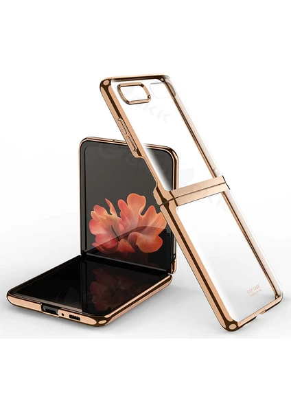 Galaxy Z Flip Kılıf Kıpta Kapak - Gold