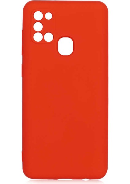 Galaxy A21S Kılıf Lansman Içi Kadife Silikon- Pembe Koyu