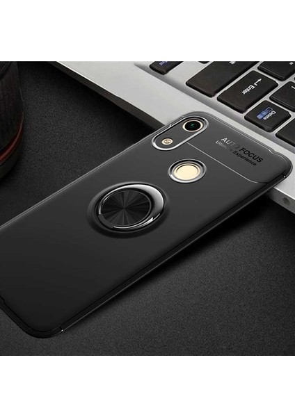 Huawei Y6S 2019 Kılıf Yüzüklü Silikon Range - Siyah