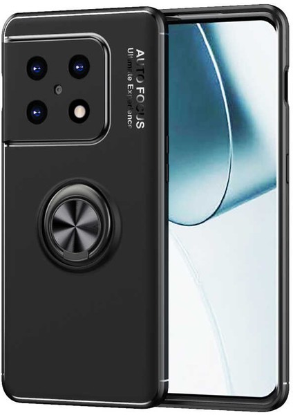 One Plus 10 Pro Kılıf Yüzüklü Silikon Range - Siyah