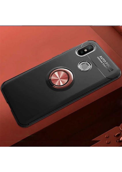 Xiaomi Redmi Note 7 Kılıf Yüzüklü Silikon Range - Siyah-Rose Gold