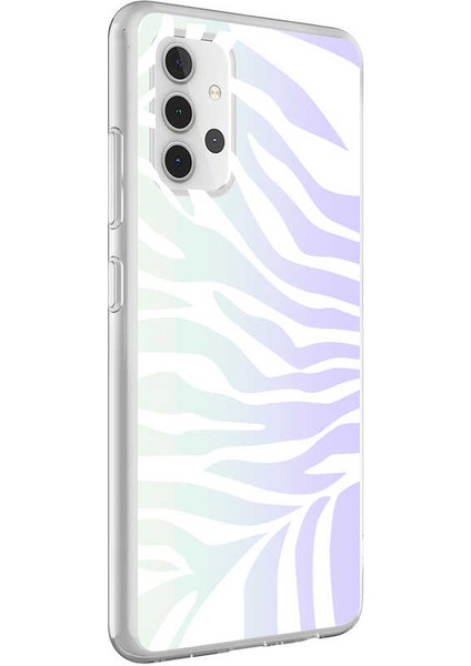 Galaxy A32 4g Kılıf Desenli M-Blue Silikon - Zebra No1