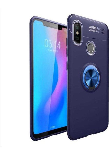 Xiaomi Mi 6x Kılıf Yüzüklü Silikon Range - Mavi