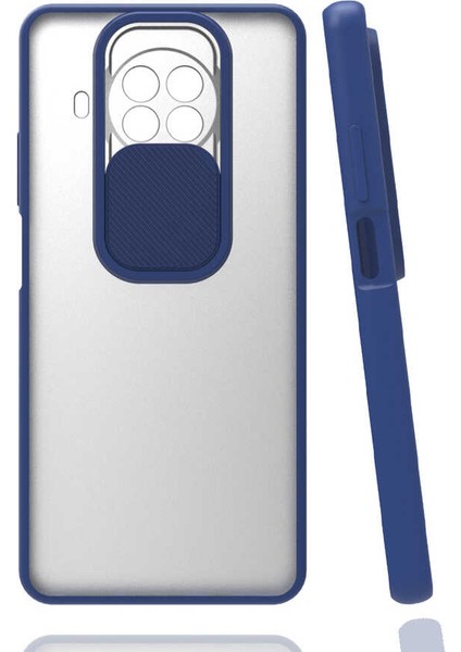 Xiaomi Mi 10T Lite 5g Kılıf Lens Sürgülü Kamera Korumalı Silikon - Lacivert