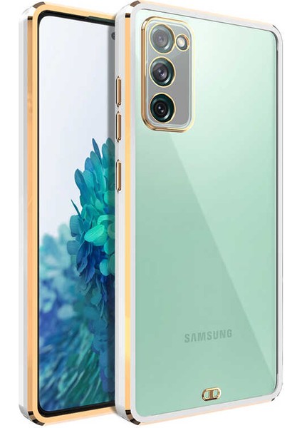 Galaxy S20 Fe Kılıf Parlak Detaylı Kamera Korumalı Silikon - Beyaz