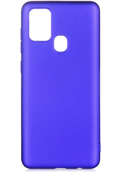 Galaxy A21S Kılıf Silikon Yumuşak Dokulu Premium- Saks Mavi