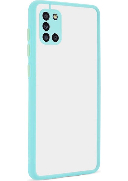 Galaxy A31 Kılıf Mat Buzlu Kamera Korumalı Silikon - Turkuaz