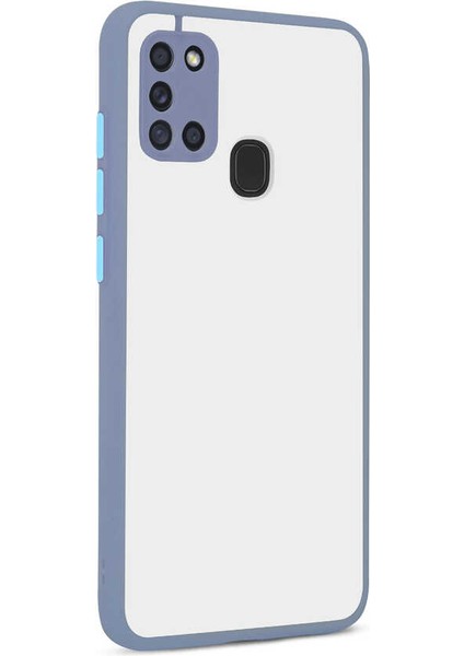 Galaxy A21S Kılıf Mat Buzlu Kamera Korumalı Silikon - Mor