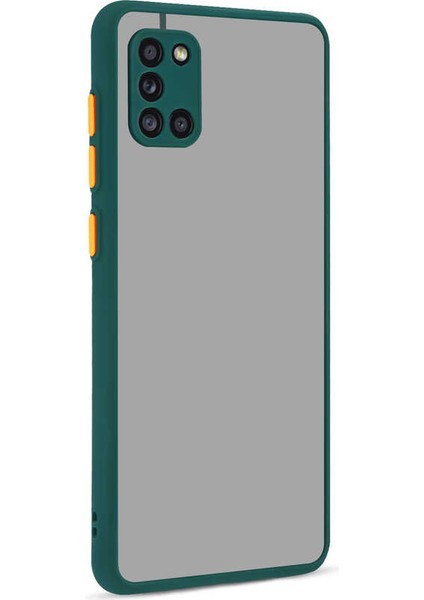 Galaxy A31 Kılıf Mat Buzlu Kamera Korumalı Silikon - Koyu Yeşil