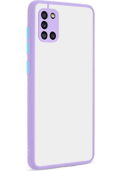 Galaxy A31 Kılıf Mat Buzlu Kamera Korumalı Silikon - Lila