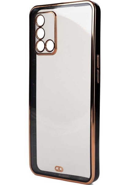 Oppo A74 4g Kılıf Parlak Detaylı Kamera Korumalı Silikon - Siyah